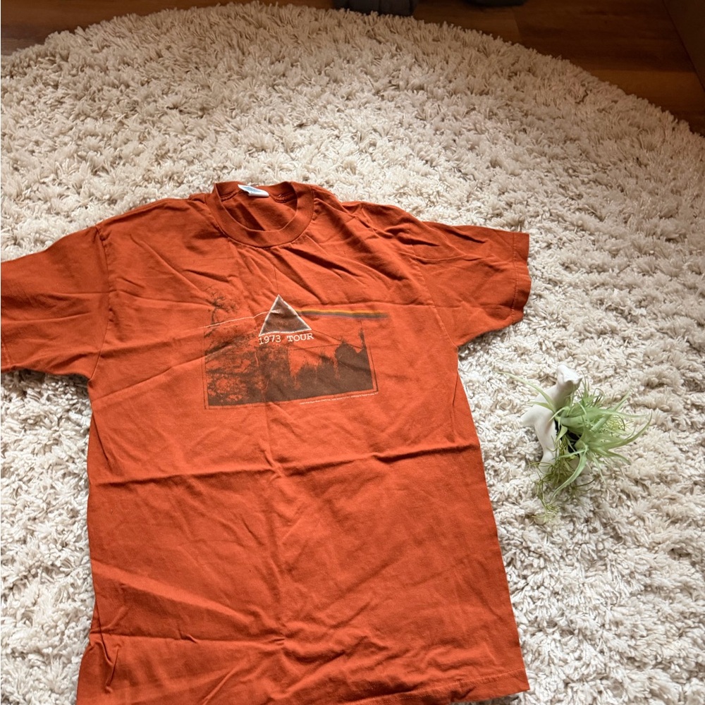 Mens burnt orange Pink Floyd "Dark Side of the Moon" 1973 Tour reissue t-shirt